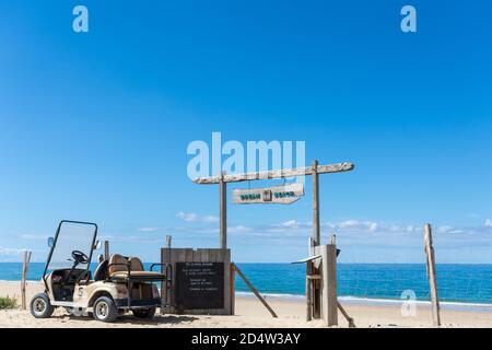 Il ristorante Dream Beach si affaccia sulla spiaggia Biscarrosse Foto Stock