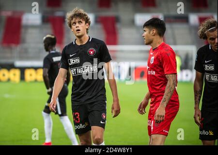 Herning, Danimarca. 21 giugno 2020. Nicolas Madsen (43) del FC Midtjylland visto durante la partita 3F Superliga tra il FC Midtjylland e Aarhus GF alla MCH Arena di Herning. (Foto: Gonzales Photo - Morten Kjaer). Foto Stock