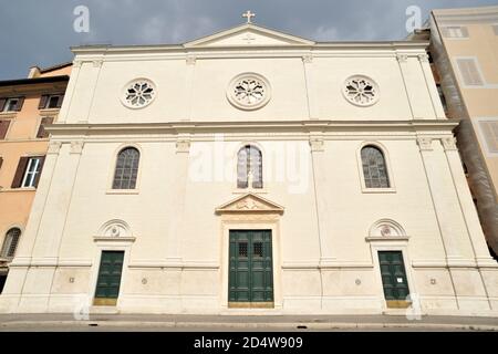 Italia, Roma, Piazza Navona, chiesa di nostra Signora del Sacro cuore, nota anche come San Giacomo degli spagnoli Foto Stock