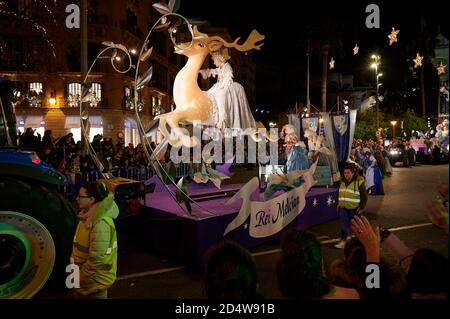 Three Kings Parade, Palma, Mallorca, Spagna Foto Stock