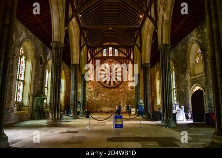 Great Hall of Winchester Castle, un edificio medievale a Winchester, Hampshire, Inghilterra Foto Stock