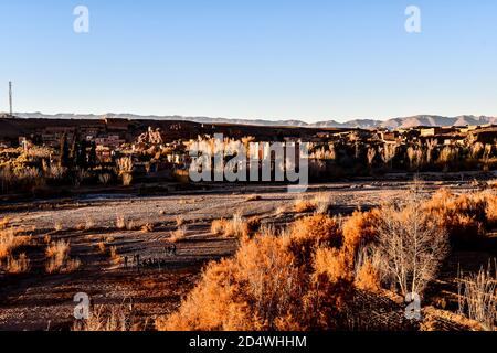 Vista sulle montagne marocchine dell'atlante in marocco Africa Foto Stock