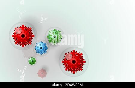 Anticorpi del coronavirus - Illustrazione come file eps 10. Illustrazione Vettoriale