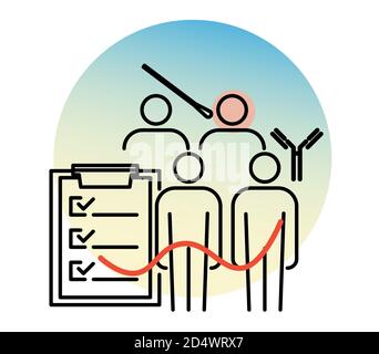 Indagine sugli anticorpi per Coronavirus nella comunità - icona come EPS 10 file Illustrazione Vettoriale