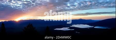 Vista dei Twin Lakes dal Mount Elbert Trail, Colorado Foto Stock