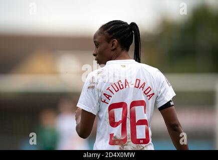 Horley Leisure Centre, Regno Unito. 11 Ott 2020. Adekite Fatuga-Dada of Watford Women durante la partita della fa Women National League tra Crawley Wasps e Watford FC Women all'Horley Town FC, Horley Leisure Centre, Inghilterra, il 11 ottobre 2020. Foto di Andy Rowland. Credit: Prime Media Images/Alamy Live News Foto Stock