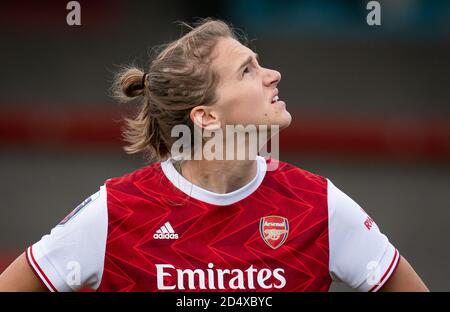 Crawley, Regno Unito. 11 Ott 2020. Vivianne Mioedema dell'Arsenale durante la partita FAWSL tra Brighton e Hove Albion e Arsenal Women al People's Pension Stadium di Crawley, Inghilterra, il 11 ottobre 2020. Foto di Andy Rowland. Credit: Prime Media Images/Alamy Live News Foto Stock