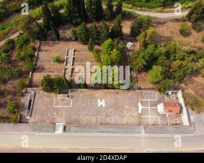 Veduta aerea del monumento e cimitero della guerra civile a Pigada, Grecia Foto Stock