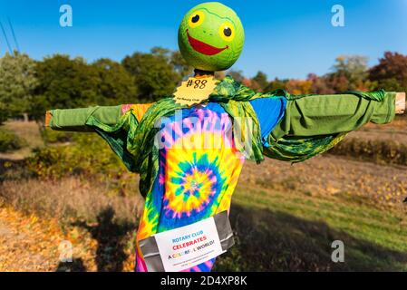 Cuscurbit Farm, Acton, Massachusetts. Concorso Scarecrow 2020. Foto Stock