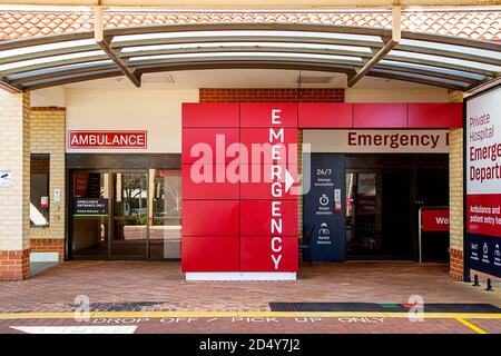 Perth, Australia - 5 settembre 2020: St John of God Murdoch ospedale pronto soccorso Foto Stock