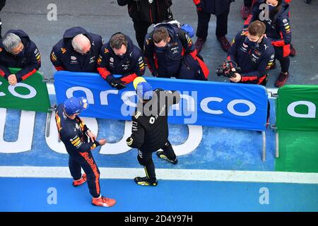 ERSTAPPEN Max (NED), Aston Martin Red Bull Racing Honda RB16, RICCIARDO Daniel (aus), Renault F1 Team RS20, MARKO Helmut (aut), Aston Martin Red Bull Foto Stock