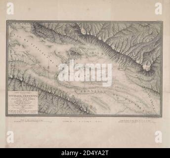 Antica mappa del XIX secolo del lago Titicaca e della catena montuosa delle Ande [Bolivia] dal libro 'Voyage dans l'Amérique Méridionale' [viaggio in Sud America: (Brasile, repubblica orientale dell'Uruguay, Repubblica argentina, Patagonia, repubblica del Cile, Repubblica di Bolivia, repubblica del Perù), giustiziata nel corso degli anni 1826-1833] Atlas da: Orbigny, Alcide Dessalines d', d'Orbigny, 1802-1857; Montagne, Jean François Camille, 1784-1866; Martius, Karl Friedrich Philipp von, 1794-1868 pubblicato Parigi :Chez Pitois-Levrault. Pubblica a Parigi nel 1846-1847 Foto Stock