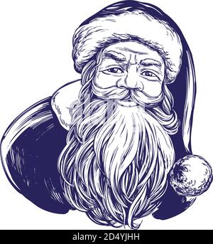 Babbo Natale, Natale simbolo disegnato a mano illustrazione vettoriale schizzo Illustrazione Vettoriale