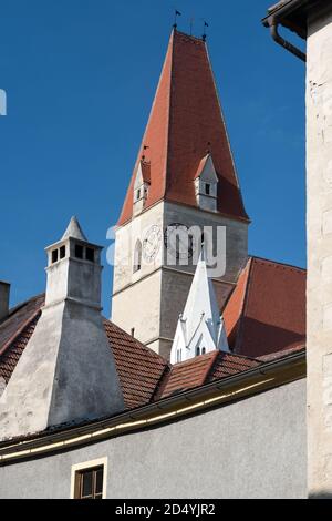 Chiesa parrocchiale dell'Assunzione della Vergine Maria, Weissenkirchen in der Wachau, Austria Foto Stock