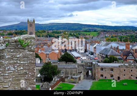 ludlow castle, shropshire, inghilterra Foto Stock