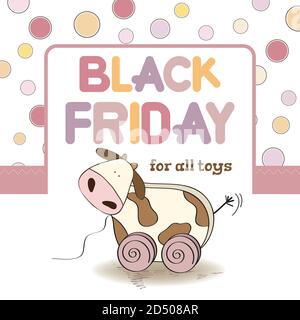 Banner Black friday per i bambini. Vettore Illustrazione Vettoriale