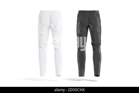 Pantalone bianco e nero sportivo mockup, vista posteriore Foto Stock