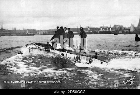 Bridisches U Boot, HMS 1, Submarine, Royal Navy | utilizzo in tutto il mondo Foto Stock