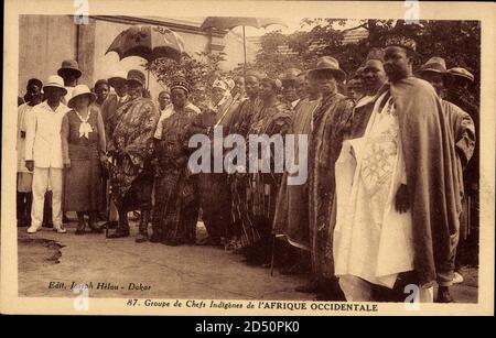 Dakar Senegal, Afrique Occidentale Française, Groupe de Chefes indigenes | utilizzo in tutto il mondo Foto Stock