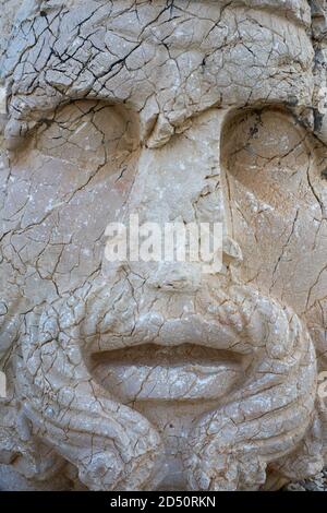 Faccia di pietra di Zeus al Monte Nemrut Foto Stock