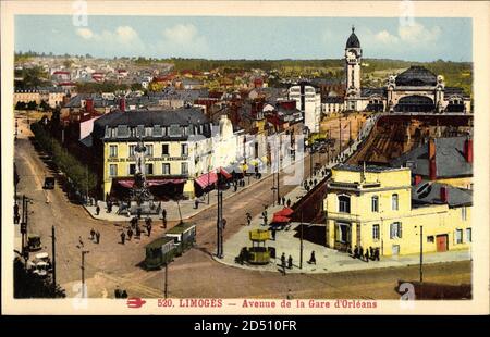 Limoges Haute Vienne, vue générale de l'Avenue de la Gare d'Orléans | utilizzo in tutto il mondo Foto Stock