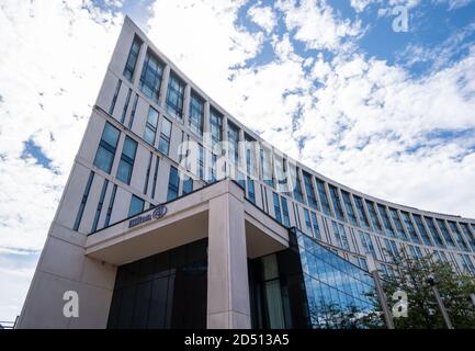 L'esterno dell'hotel Hilton a Liverpool Luglio 2020 Foto Stock