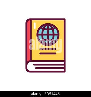 Icona della linea a colori della guida turistica. Illustrazione vettoriale Illustrazione Vettoriale