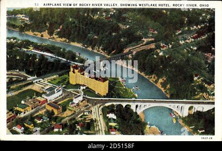 Rocky River Ohio USA, Fliegeraufnahme, Rocky River Valley, Westlake Hotel | utilizzo in tutto il mondo Foto Stock