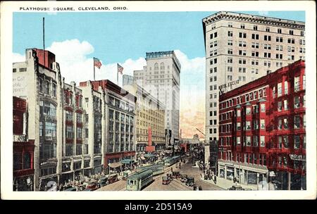 Cleveland Ohio USA, Playhouse Square, Platz, Hochhäuser | utilizzo in tutto il mondo Foto Stock