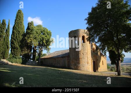 Chiesa parrocchiale di Corsignano a Pienza in Toscana Foto Stock