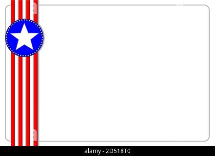 Simboli di bandiera americana stelle bordo della barra multifunzione con spazio vuoto per il testo. Illustrazione Vettoriale