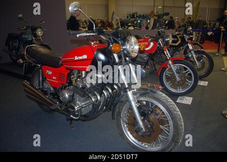 Vecchia motocicletta italiana a sei cilindri: Benelli 750 sei (1974-1986) Foto Stock