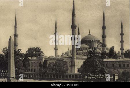 Constantinopoli Türkei, Blick auf die Mosquee Sultan Ahmed | utilizzo in tutto il mondo Foto Stock