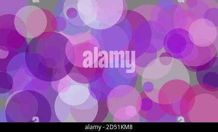 Illustrazione minimalista astratta viola con cerchi e sfondo grigio Foto Stock