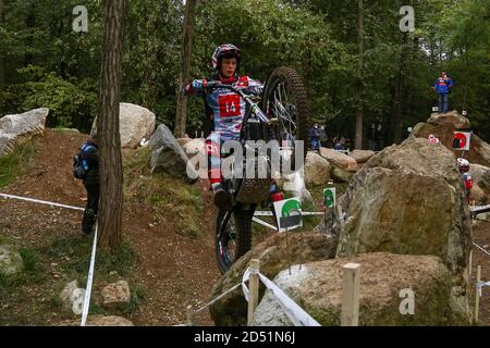 Gabriel Marcelli (Montesa / Trial GP) durante il Campionato del mondo Hertz FIM Trial (round 4) sul circuito Moto Club Lazzate il 11 ottobre 2020 a Lazz Foto Stock