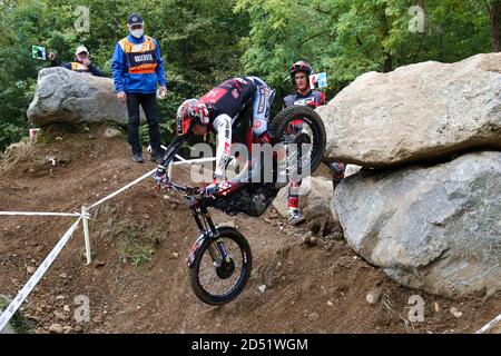 Gabriel Marcelli (Montesa / Trial GP) durante il Campionato del mondo Hertz FIM Trial (round 4) sul circuito Moto Club Lazzate il 11 ottobre 2020 a Lazz Foto Stock