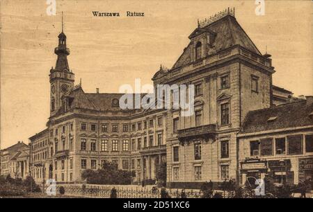 Warschau Polen, Blick auf das Rathaus, Außenansicht | utilizzo in tutto il mondo Foto Stock