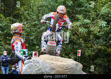 Takahisa Fujiinami (Montesa / Trial GP) durante il Campionato del mondo Hertz FIM Trial (round 4) sul circuito Moto Club Lazzate il 11 ottobre 2020 a la Foto Stock