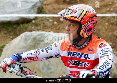 Takahisa Fujiinami (Montesa / Trial GP) durante il Campionato del mondo Hertz FIM Trial (round 4) sul circuito Moto Club Lazzate il 11 ottobre 2020 a la Foto Stock