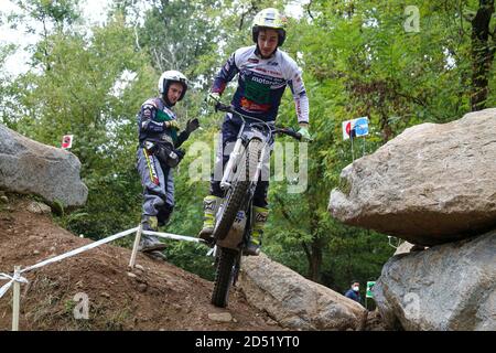 Julien Perret (Electric Motion / Trial-e) durante il Campionato del mondo di prova Hertz FIM (round 4) al circuito Moto Club Lazzate il 11 ottobre 2020 in Foto Stock