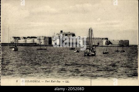 Alexandria Ägypten, Fort Kait Bey, Wasserblick zur Festung | utilizzo in tutto il mondo Foto Stock