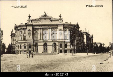 Warschau Polen, Straßenpartie mit Blick auf das Polytechnikum | utilizzo in tutto il mondo Foto Stock