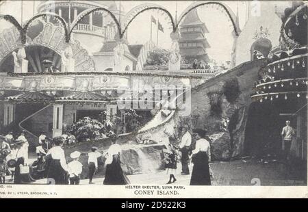 Glitzer Coney Island Brooklyn New York USA, Helter Skelter, Luna Park | utilizzo in tutto il mondo Foto Stock