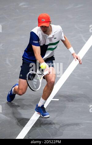 Colonia, Germania. 12 Ott 2020. Tennis: ATP Tour, single, uomini, 1 ° turno, Hurkacz (Polonia) - Polmans (Australia). Marc Polmans in azione. Credit: Marius Becker/dpa/Alamy Live News Foto Stock