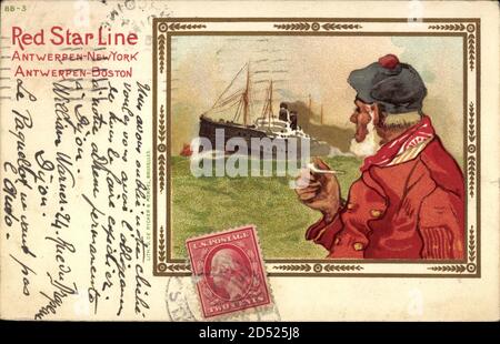 Red Star Line, Antwerpen, New York, Seaman, Steamer | utilizzo in tutto il mondo Foto Stock