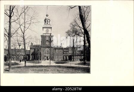 Philadelphia Pennsylvania, Independence Hall, da Square | utilizzo in tutto il mondo Foto Stock