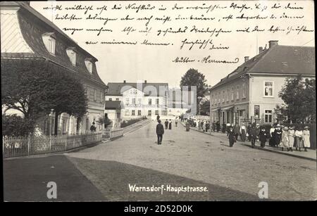 Varnsdorf, Warnsdorf Reg. Aussig, Hauptstraße, Nähmaschinenhaus | utilizzo in tutto il mondo Foto Stock