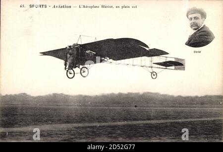 Sports d'Aviation, l'Aéroplane Blériot, en plein vol, Monoplan, Aviateur | utilizzo in tutto il mondo Foto Stock
