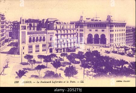 Alger Algerien, le Boulevard Laferriere et la Poste, la Depeche Algerienne | usage worldwide Foto Stock