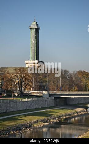 Torre di avvistamento del Nuovo Municipio di Ostrava. Repubblica ceca Foto Stock